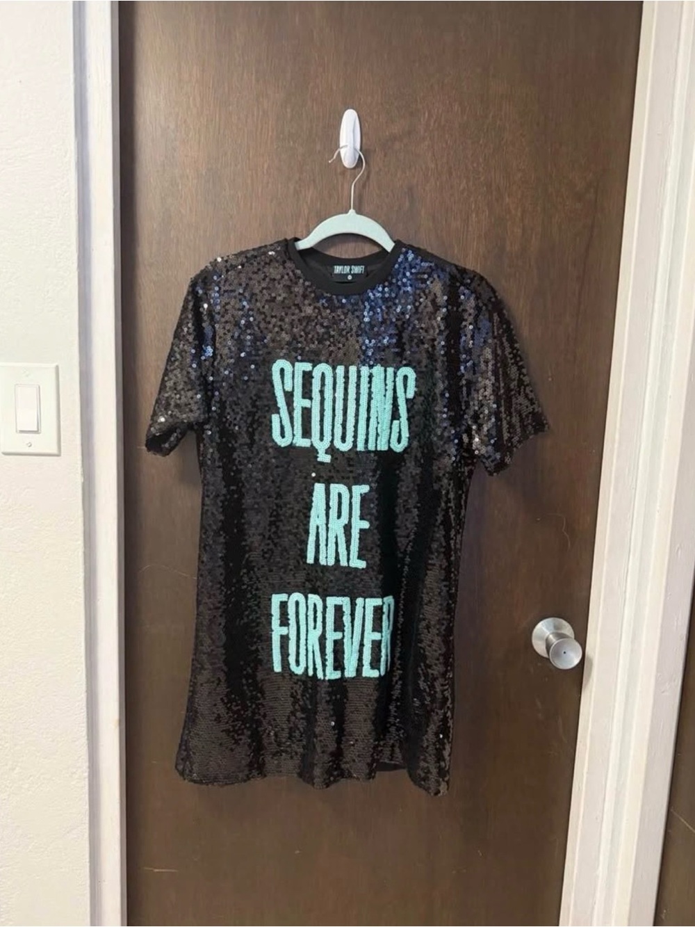 Taylor Swift The Life of A Showgirl SEQUIN T-SHIRT DRESS XS